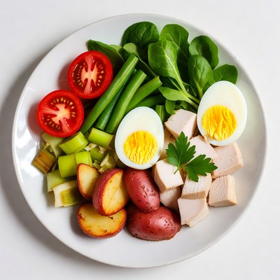 Healthy Chicken Veggie Salad Plate
