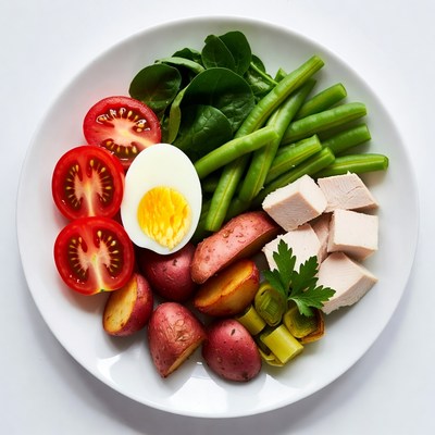 Healthy Chicken Veggie Salad Plate
