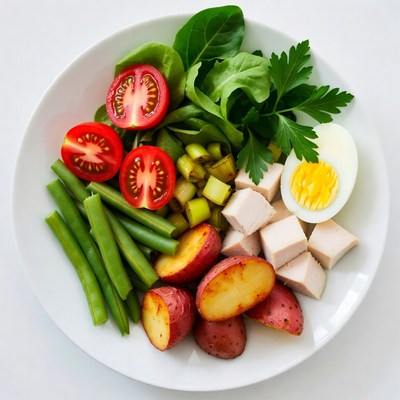 Healthy Veggie Chicken Salad Plate