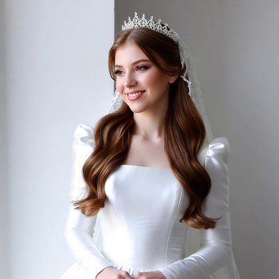 Bride with tiara and veil
