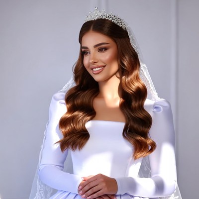 Bride with tiara and veil