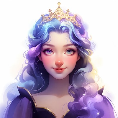 Beautiful woman with golden crown