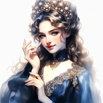 Beautiful woman in pearl crown