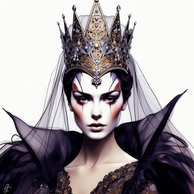 Woman with Elaborate Crown and Veil