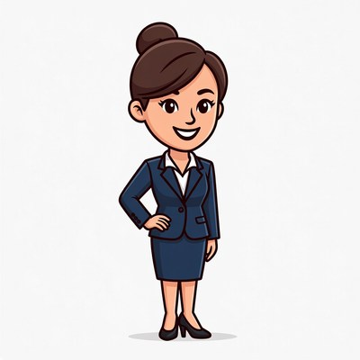 Smiling woman in navy business suit