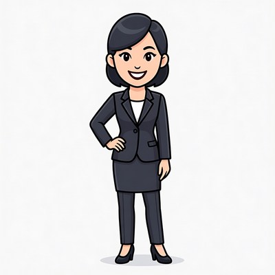 Asian woman in business suit illustration