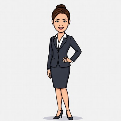 Asian woman in business suit illustration