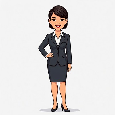 Asian woman in business suit illustration