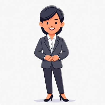 Smiling Asian woman in business suit