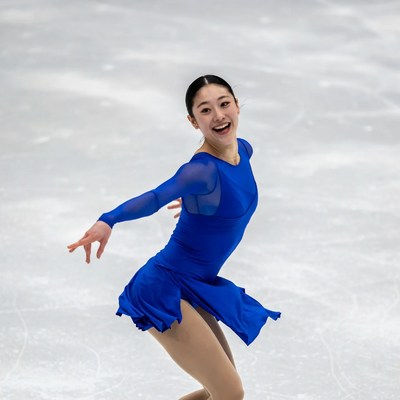 Asian woman figure skating