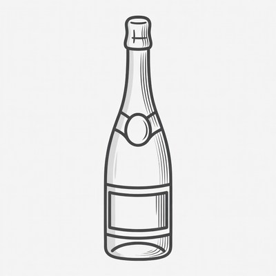 Champagne Bottle Illustration