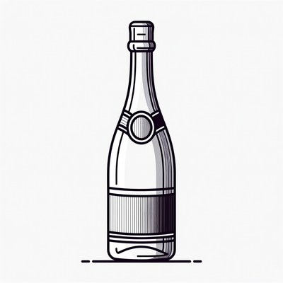 Champagne Bottle Illustration