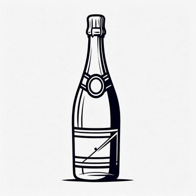 Champagne Bottle Illustration