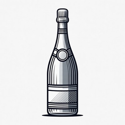 Champagne Bottle Illustration
