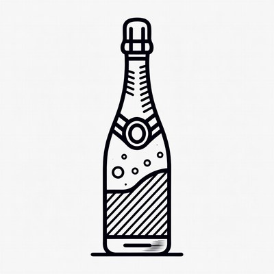 Champagne Bottle Illustration