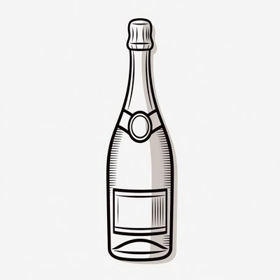 Champagne Bottle Illustration