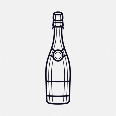 Champagne Bottle Illustration