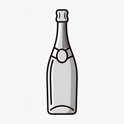 Champagne Bottle Illustration