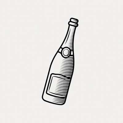Champagne Bottle Illustration