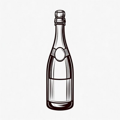 Champagne Bottle Illustration