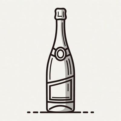 Champagne Bottle Illustration