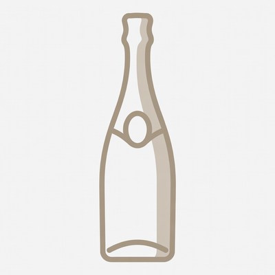 Champagne Bottle Outline Illustration