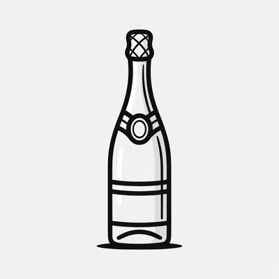 Champagne Bottle Illustration