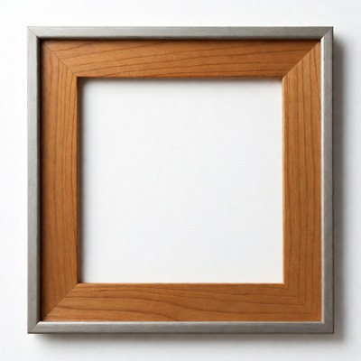 Empty Wood and Metal Picture Frame