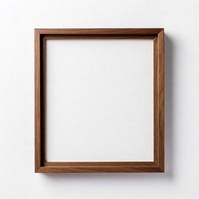 Empty Walnut Wood Picture Frame