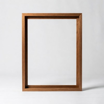 Wooden Picture Frame on White Background