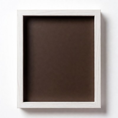 White Wood Frame Empty Brown Mat