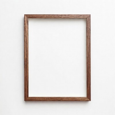 Wooden Picture Frame on White Background