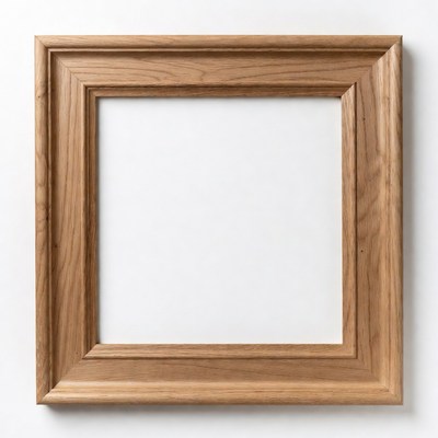 Wooden Picture Frame on White