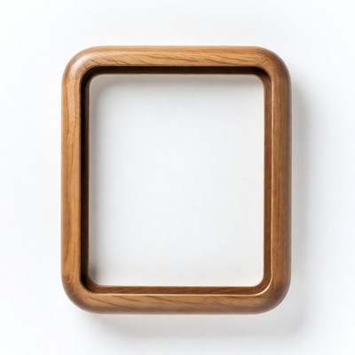 Wooden Picture Frame on White Background