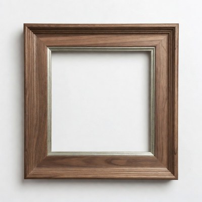 Wooden Picture Frame on White Background