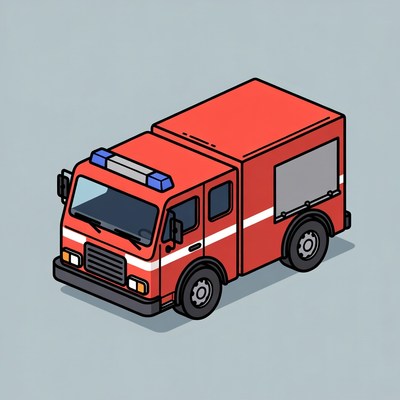 Red Fire Truck Illustration