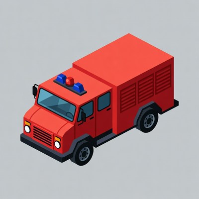 Red Fire Truck Illustration