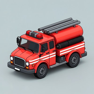 Red Fire Truck Illustration