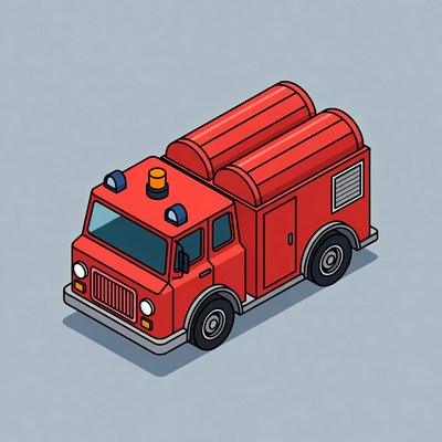 Red Fire Truck Illustration