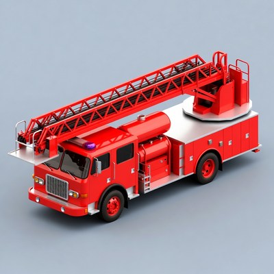 Red Fire Truck with Ladder