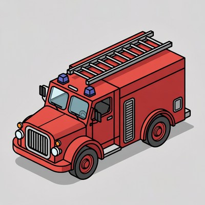 Red Fire Truck Illustration