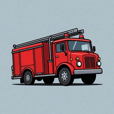 Red Fire Truck Illustration