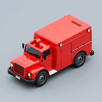 Red Fire Truck Illustration