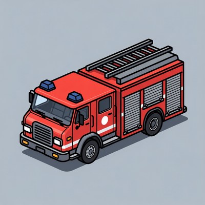 Red Fire Truck Illustration