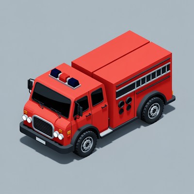 Red Fire Truck Illustration