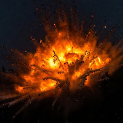 Massive Fire Explosion Burst