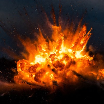 Massive fiery explosion