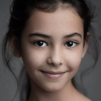 Young girl smiling close-up