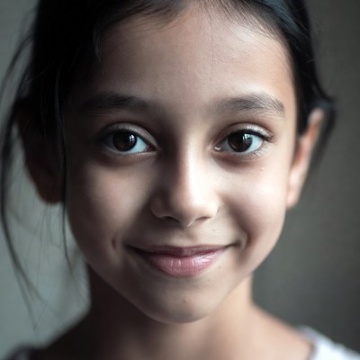 Smiling Asian girl close-up portrait