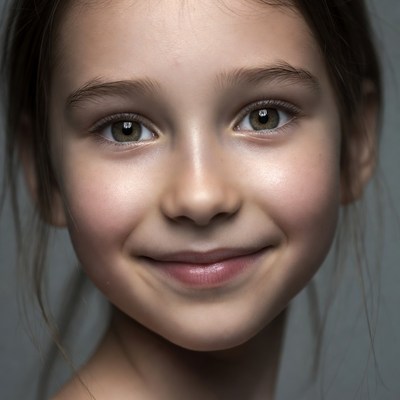 Young girl smiling close-up